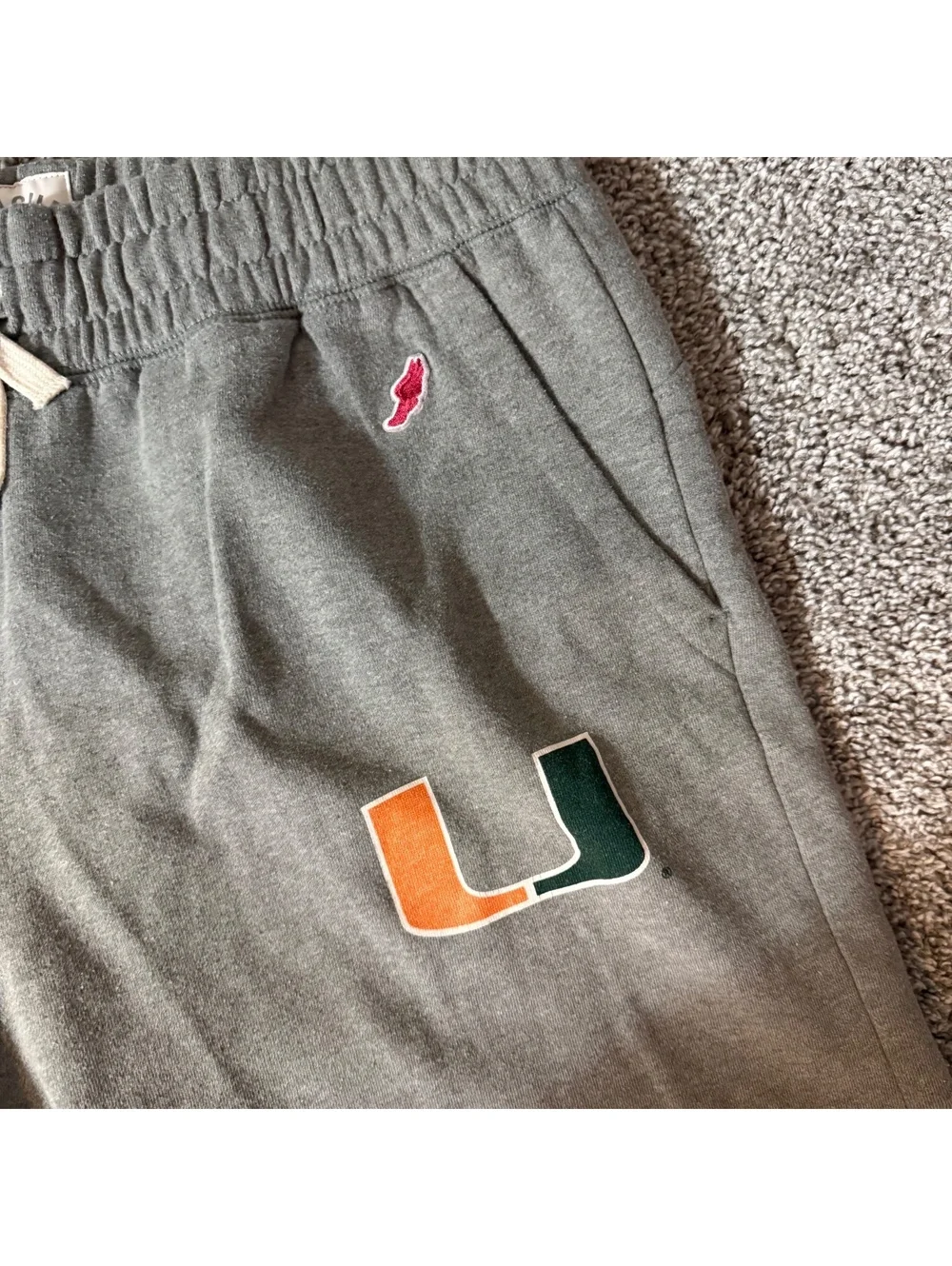 League University of Miami Gray Athletic Shorts Size Large